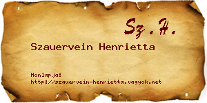 Szauervein Henrietta névjegykártya