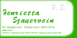 henrietta szauervein business card
